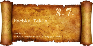 Machka Tekla névjegykártya